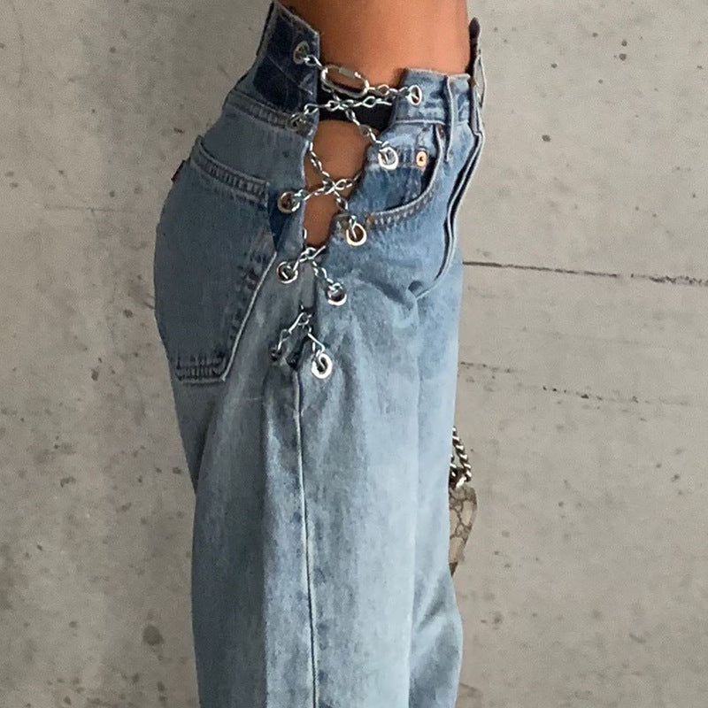 Damenjeans mit hoher Taille