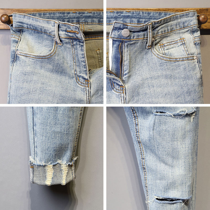 Blaue Vintage Slim Fit Jeans