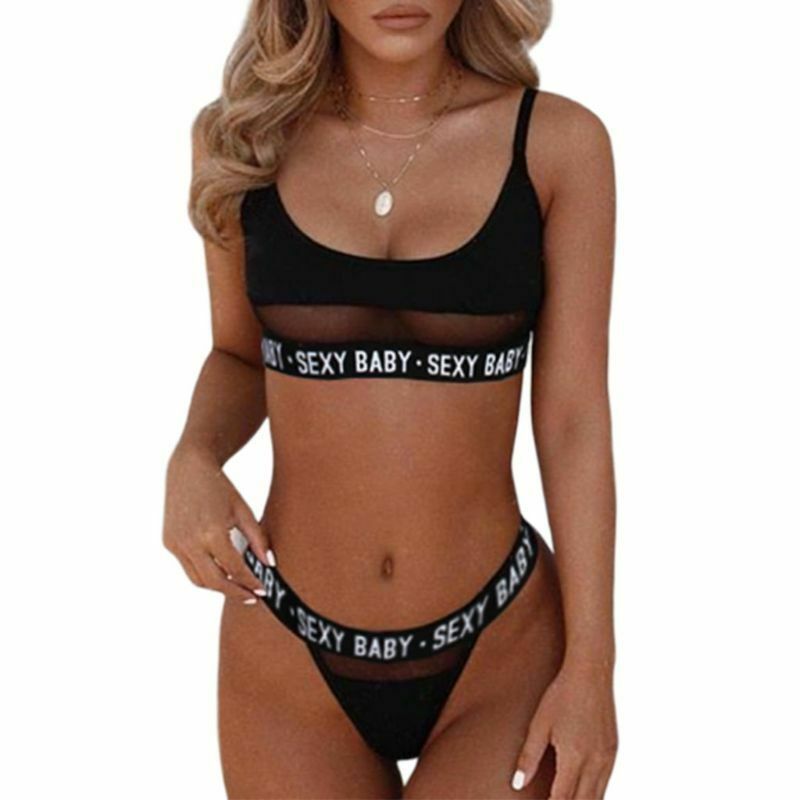 Durchbrochener Buchstaben Split-Bikini für einen verführerischen Look