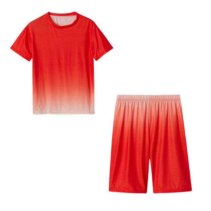 Freizeit-Gradienten-Kurzarm-Shorts Set