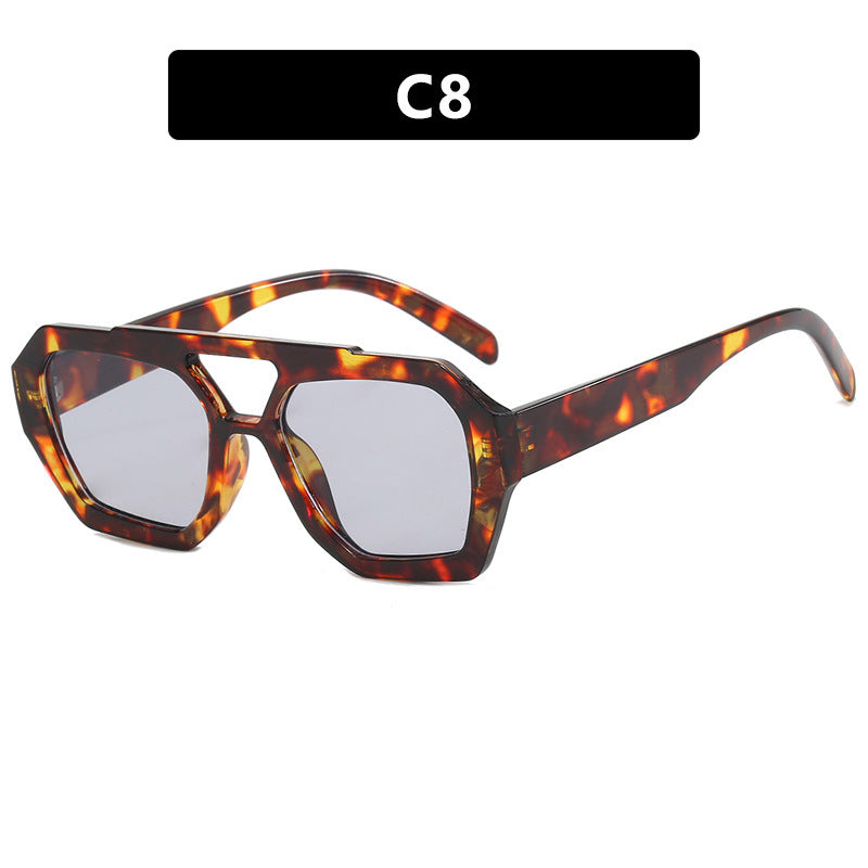 Großer Rand Sonnenbrille mit Doppelstrahl