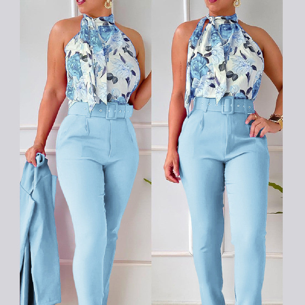 Damen-Anzug mit Blumen weste