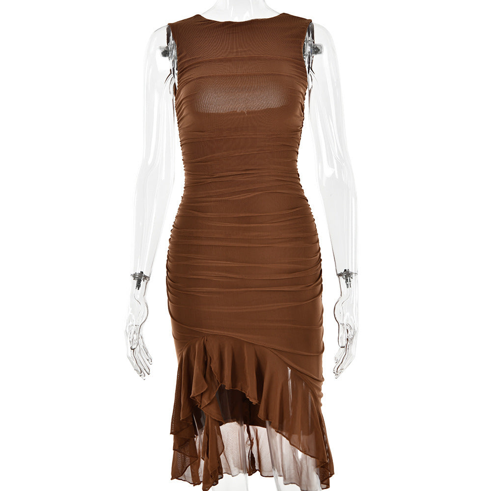 Sommerliches ärmelloses Partykleid für Damen
