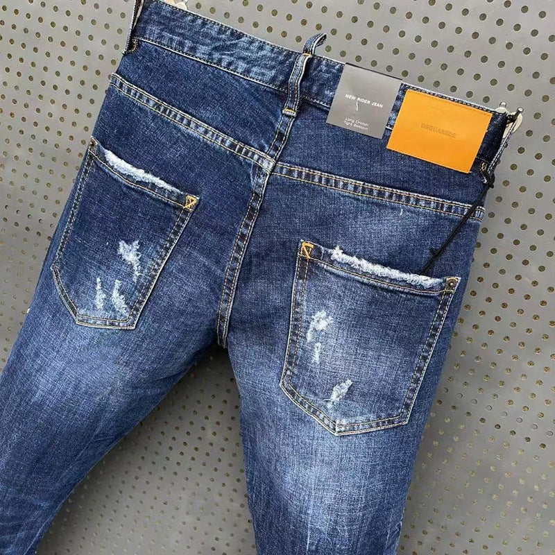 Urban Splash Herren Slim-Fit Patch Stretch DSQ Jeans