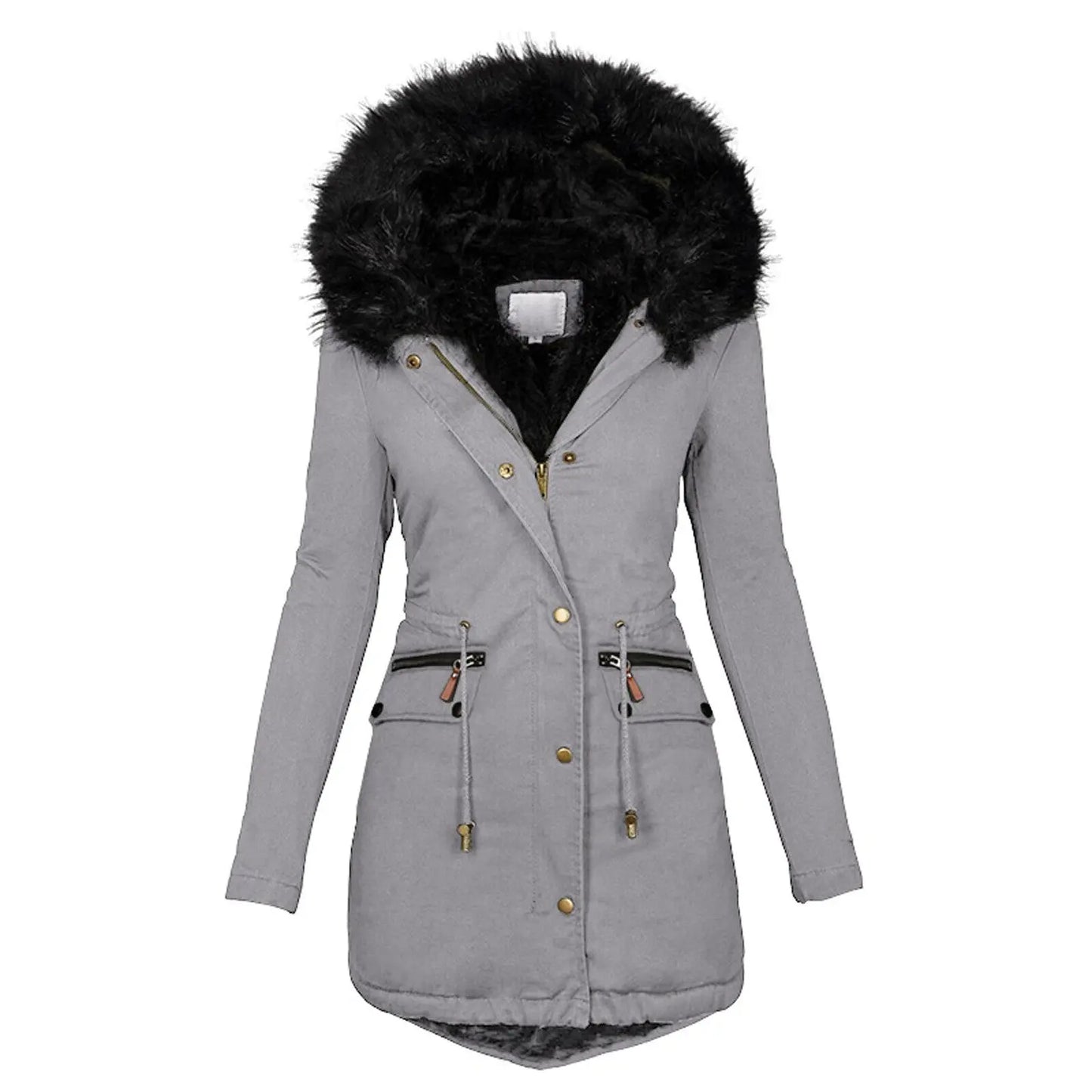 Winterjacke mit Fell an der Kapuze