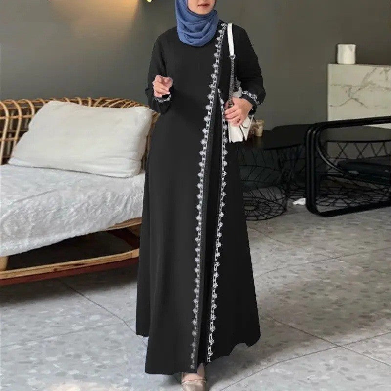 Modisches Langarm-Spitzenhäkelweste Damen Frühlings-Freizeitkleid