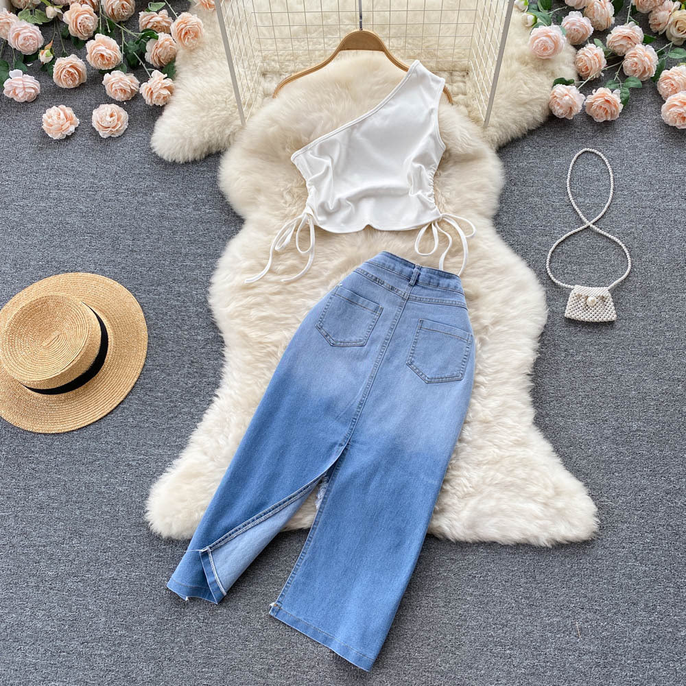Denim Crossbody Set