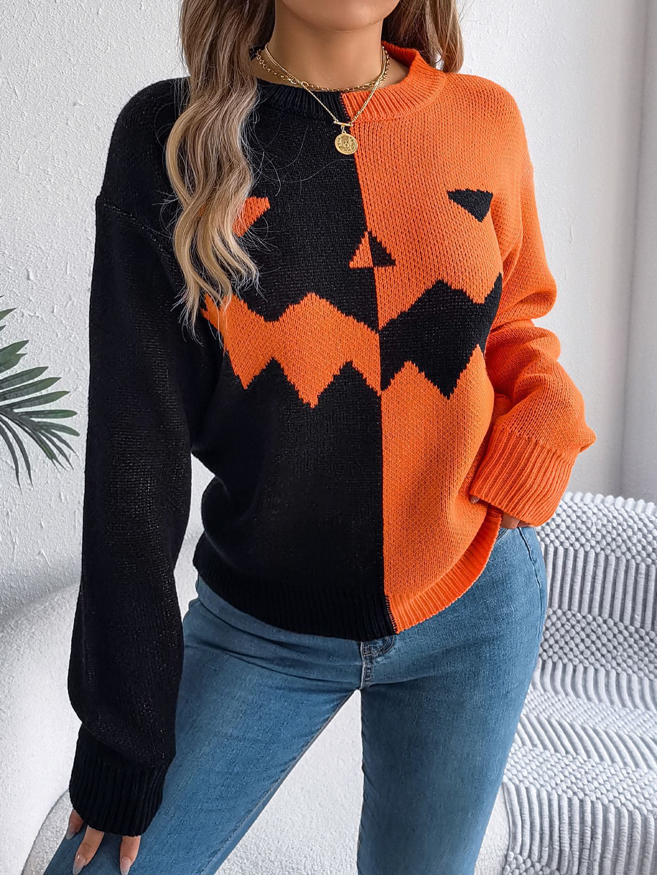 Halloween Langarmpullover für Damen