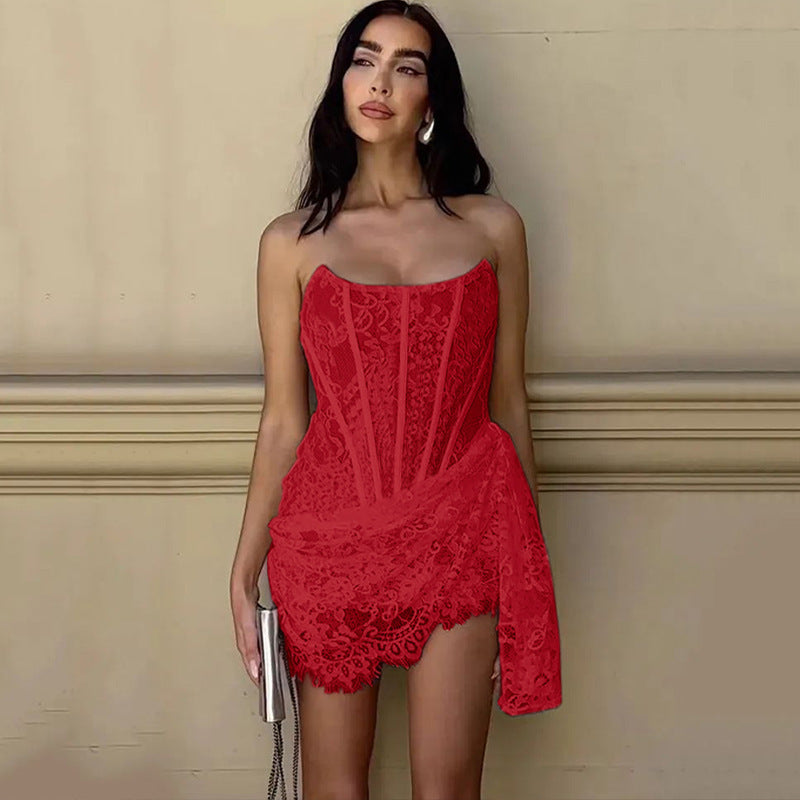 Süßes Rückenschnürkleid Modisch