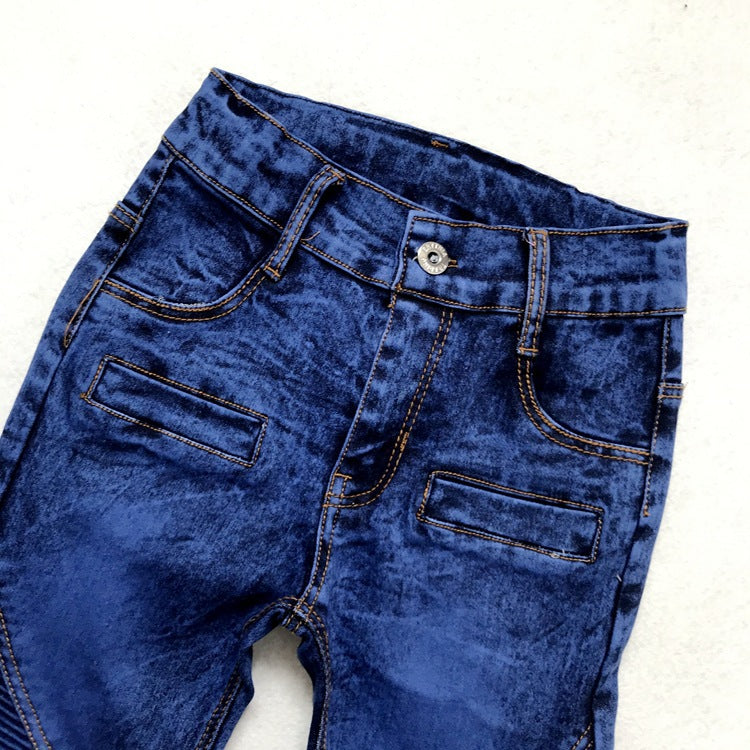 Kinderhose mit Crinkle-Effekt und Slim Fit-Passform