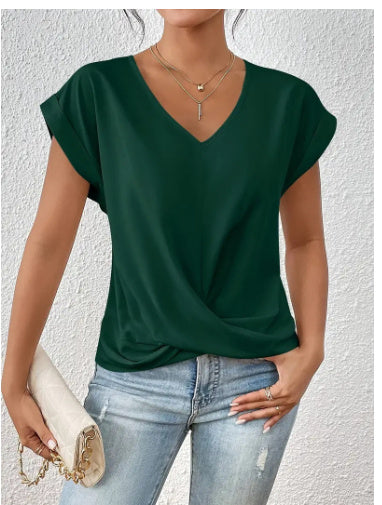 Lässiges Damen-T-Shirt – Unregelmäßiger Schnitt