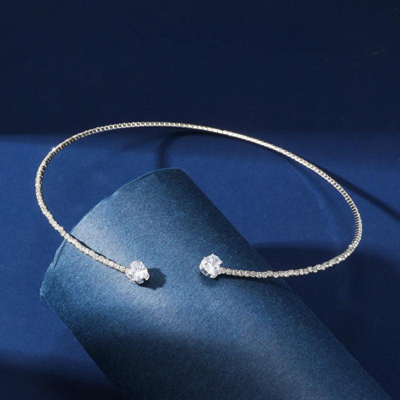 Licht Luxus Strass Halskette mit herzförmigem Zirkon Kragen für Damen