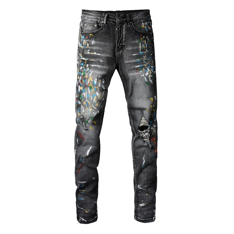 Retro Slim Fit Stretch Denim Jeans für Herren