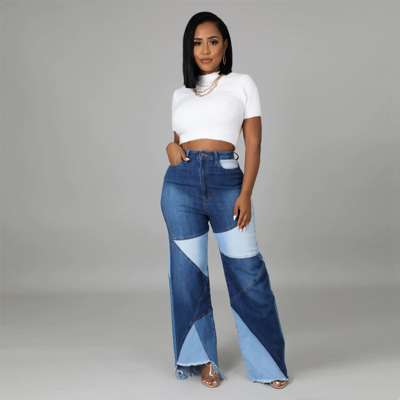 Sommerneue Damenjeans mit Patchwork