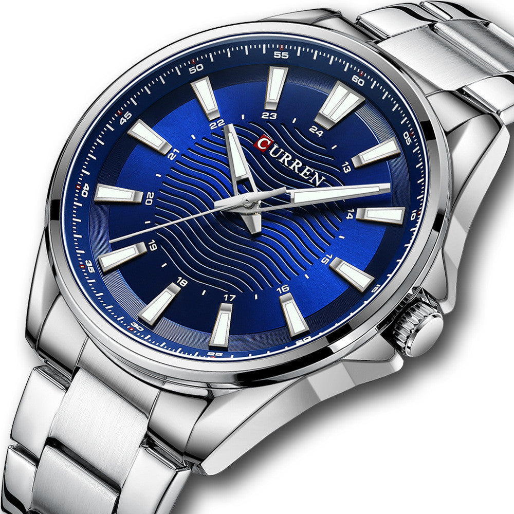 Herren Mode Business Stahlarmband Quarzuhr