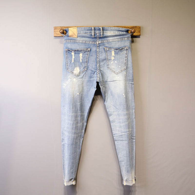 Trendige Slim-Fit Elastische Herrenhose mit Engem Bein