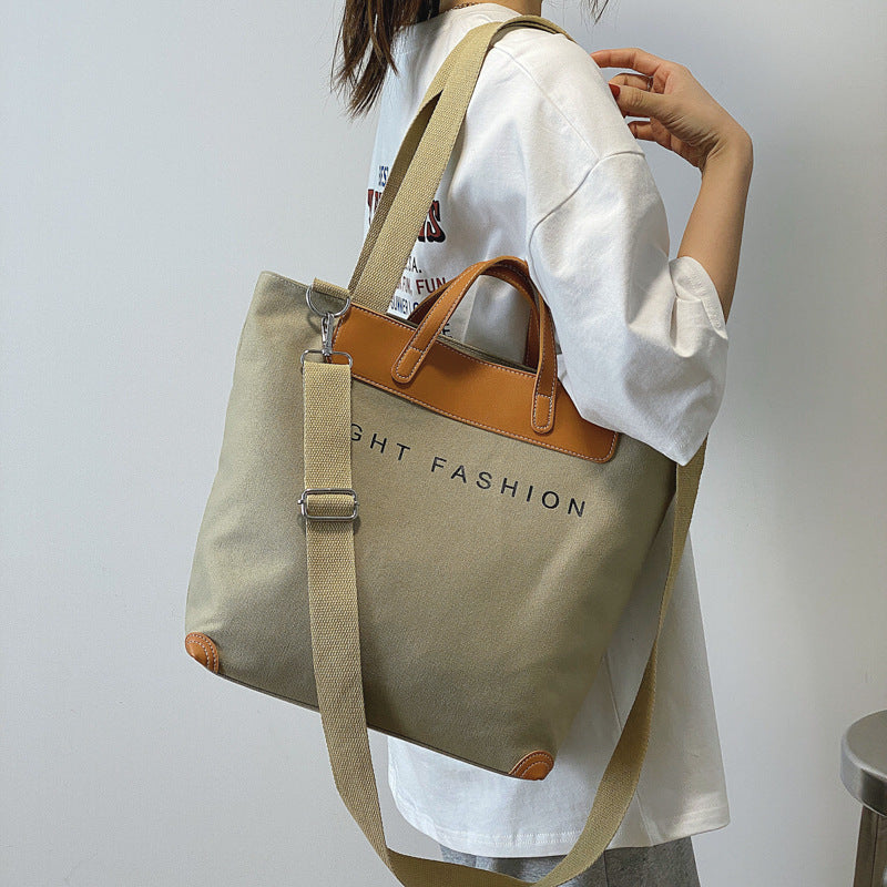 Modische Canvas-Schultertasche mit großer Kapazität