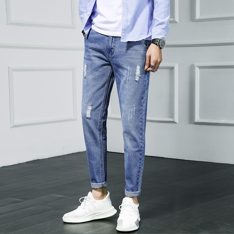 Zerrissene Cropped-Jeans-Bettlerhosen