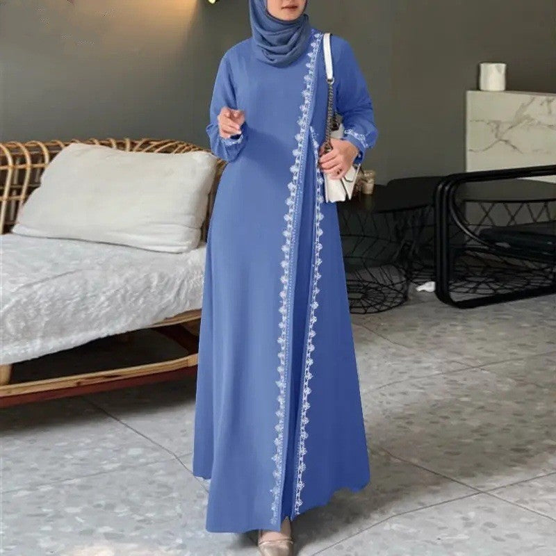 Modisches Langarm-Spitzenhäkelweste Damen Frühlings-Freizeitkleid
