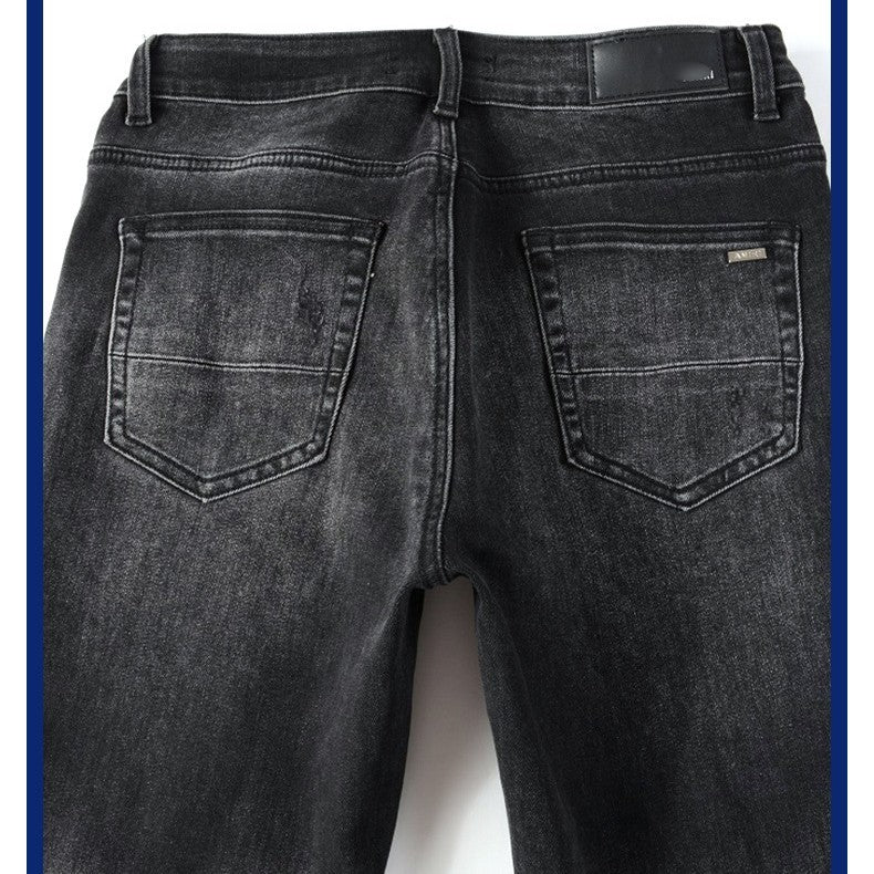 Herren Falten-Cashewblumen-Jeans