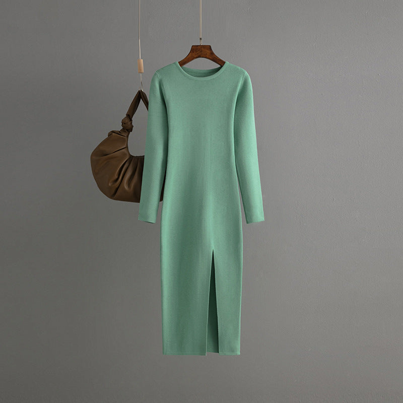Langärmliges Slim-Fit-Strickkleid für drunter