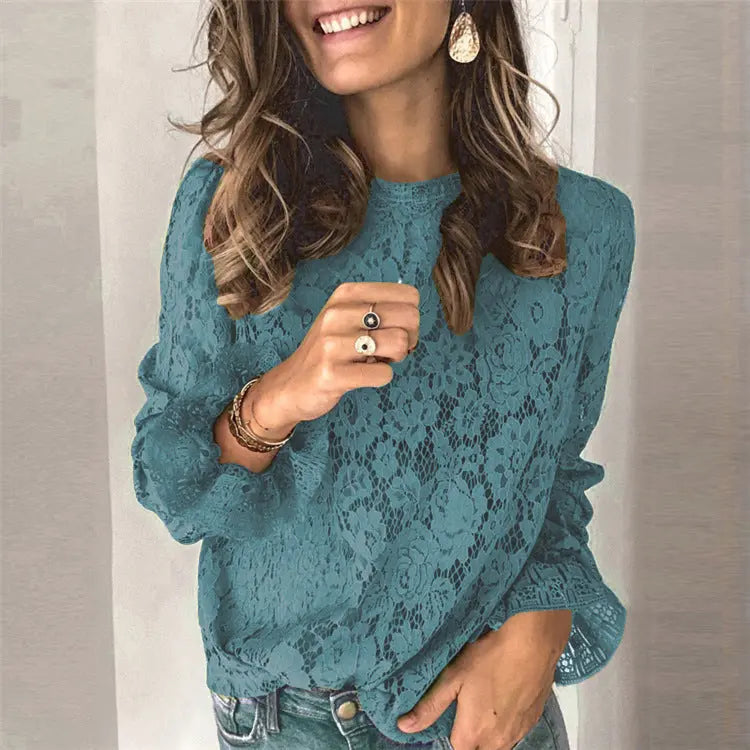 Damen-Hohlspitzen-Shirt - Damenbekleidung