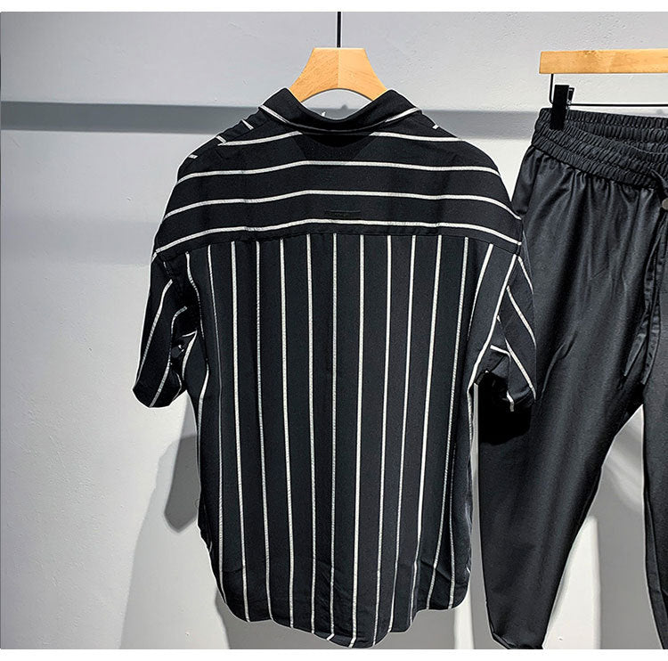 Herren Gestreiftes Kurzarm-Shirt: Locker und Bequem