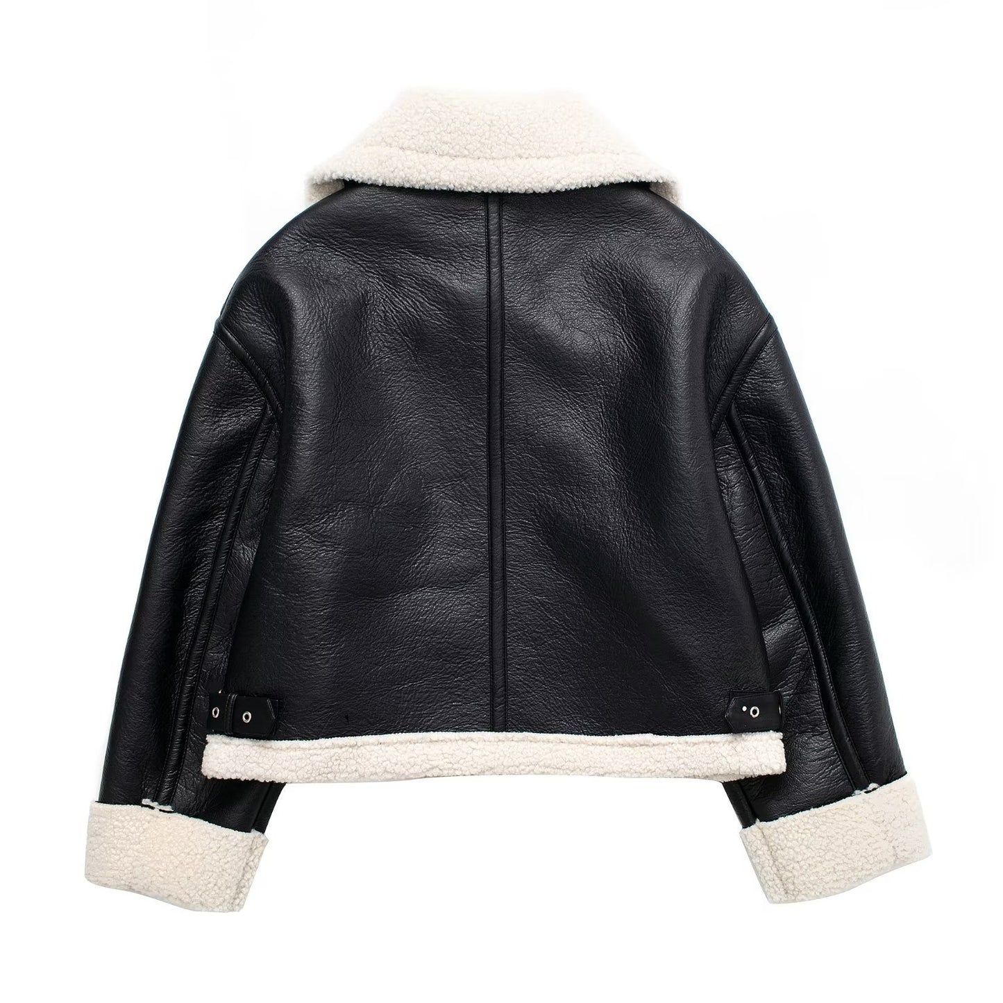 Brauner Damen Casual Pelz Doppelseitiger Kurzmantel