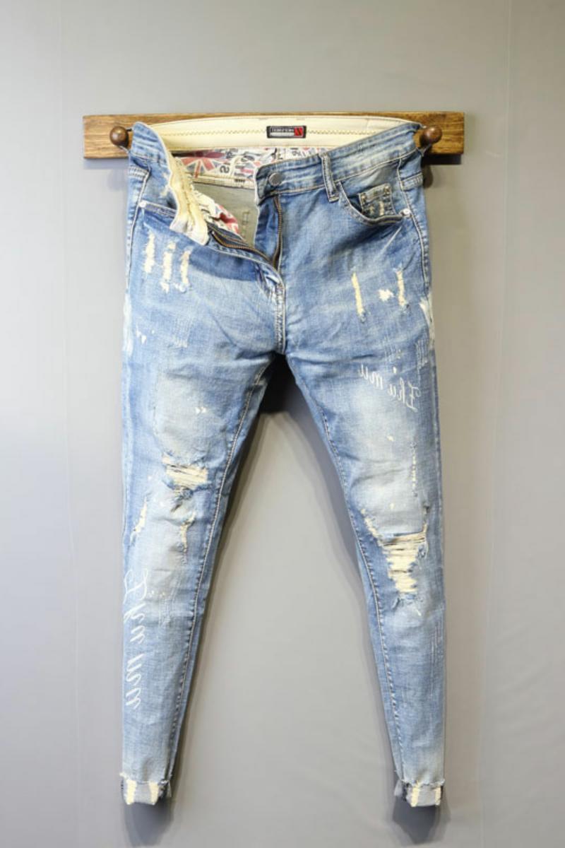 Trendige Slim-Fit Elastische Herrenhose mit Engem Bein