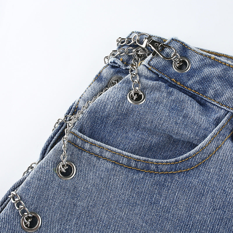 Damenjeans mit hoher Taille