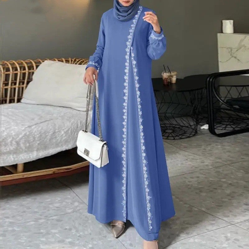 Modisches Langarm-Spitzenhäkelweste Damen Frühlings-Freizeitkleid