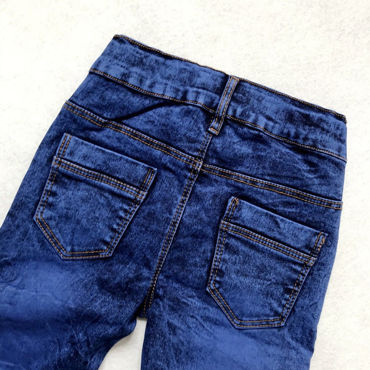 Kinderhose mit Crinkle-Effekt und Slim Fit-Passform
