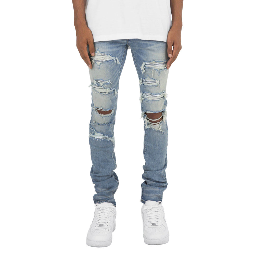 Herrenmode Stretch-Slim-Jeans mit Persönlichkeit