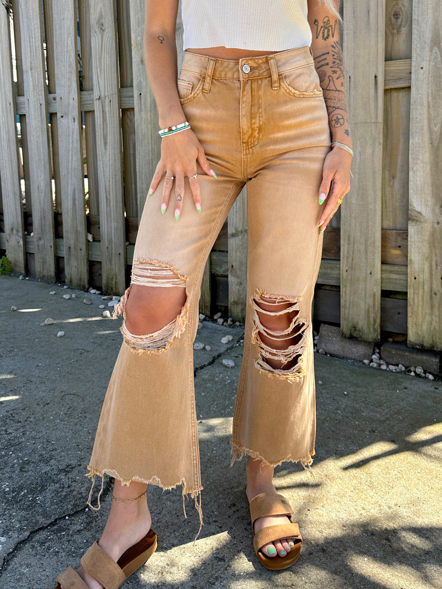 Rissige Lockere Damenjeans
