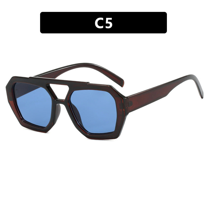 Großer Rand Sonnenbrille mit Doppelstrahl
