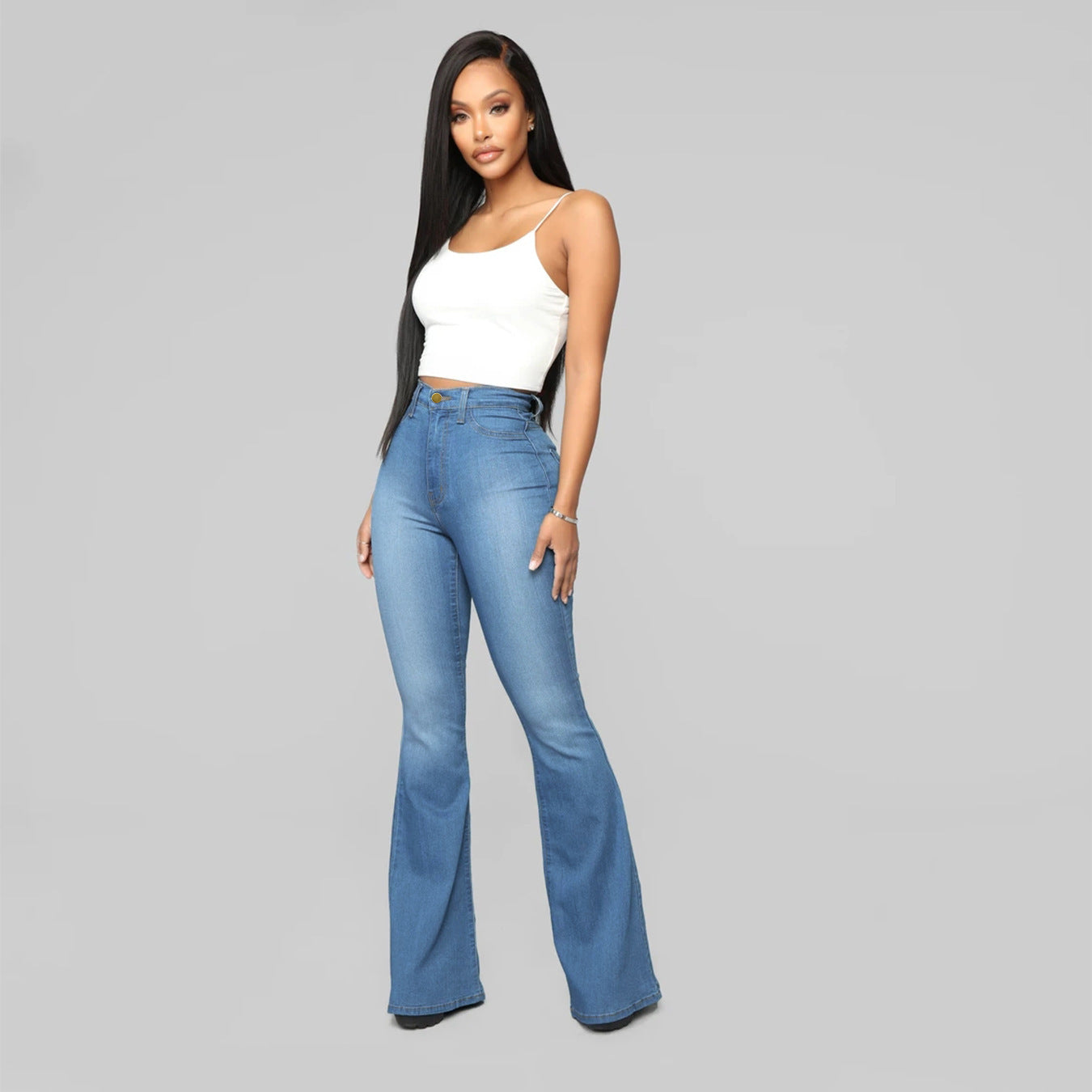 Schlanke Denim mit hoher Taille