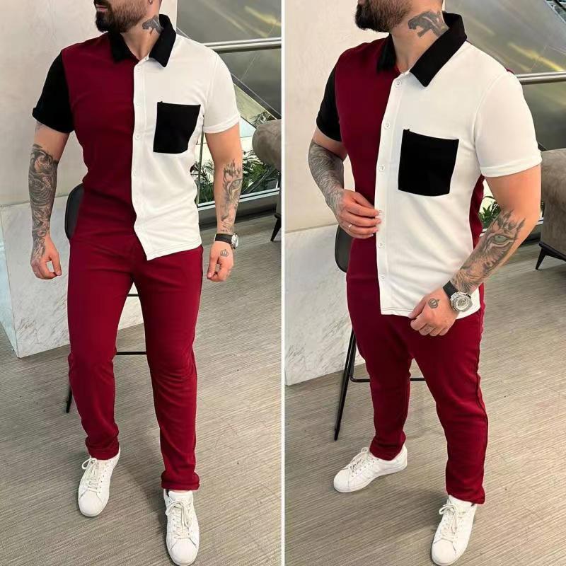 Trendiger Freizeitanzug für Herren: Kurzarmhemd und passende Hose