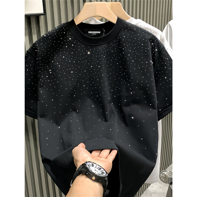 Herren T-Shirt mit Sternenmotiv und Heißbohrung