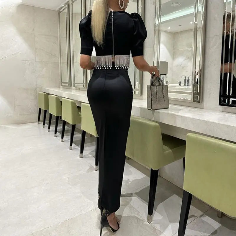 Elegant Stretch Damen-Maxirock