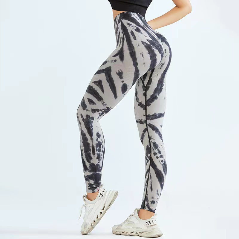 Nahtlose Yogahose mit Bindedruck für Frauen