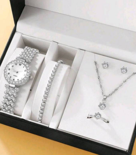 Elegantes Schmuck-Set mit Uhr und Accessoires für Damen
