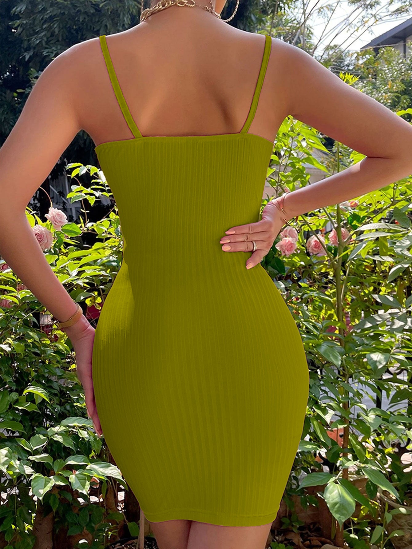 Schulterfreies Slim-fit Party-Sling-Kleid