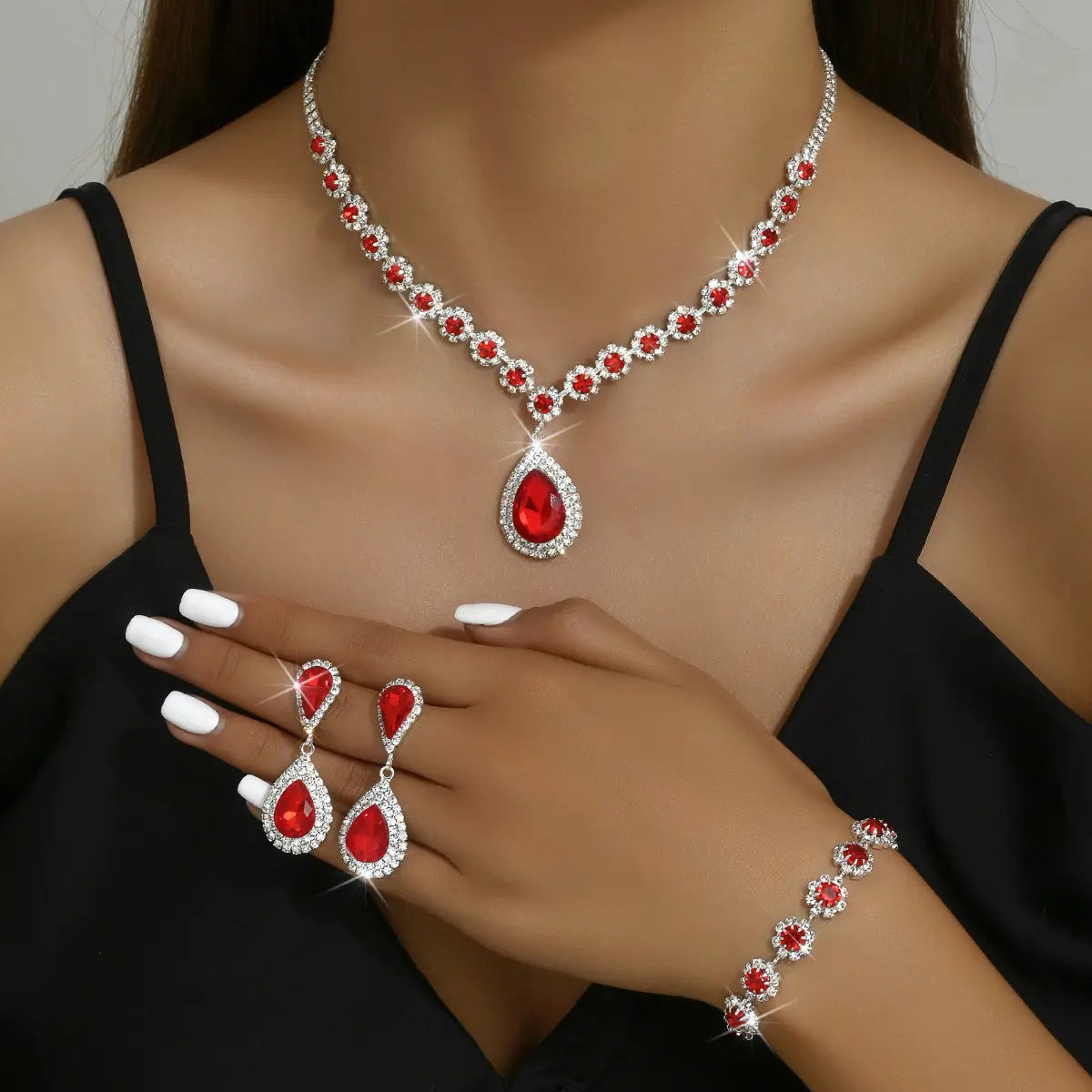 Himmelszauber - Galvanisiertes Strass-Schmuckset