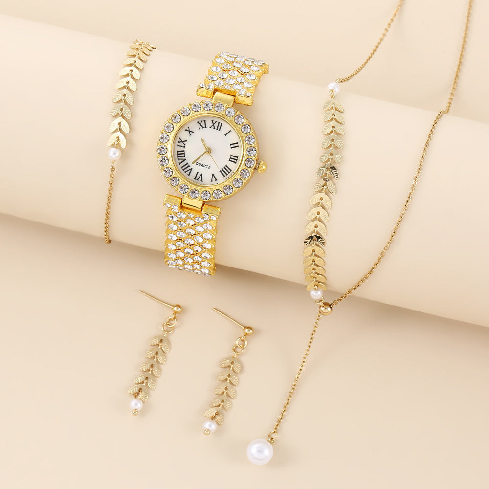 Elegantes Schmuck-Set mit Uhr und Accessoires für Damen