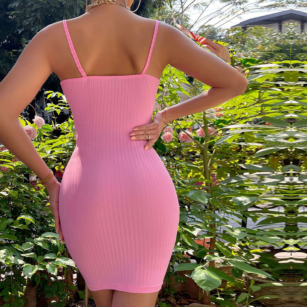 Schulterfreies Slim-fit Party-Sling-Kleid