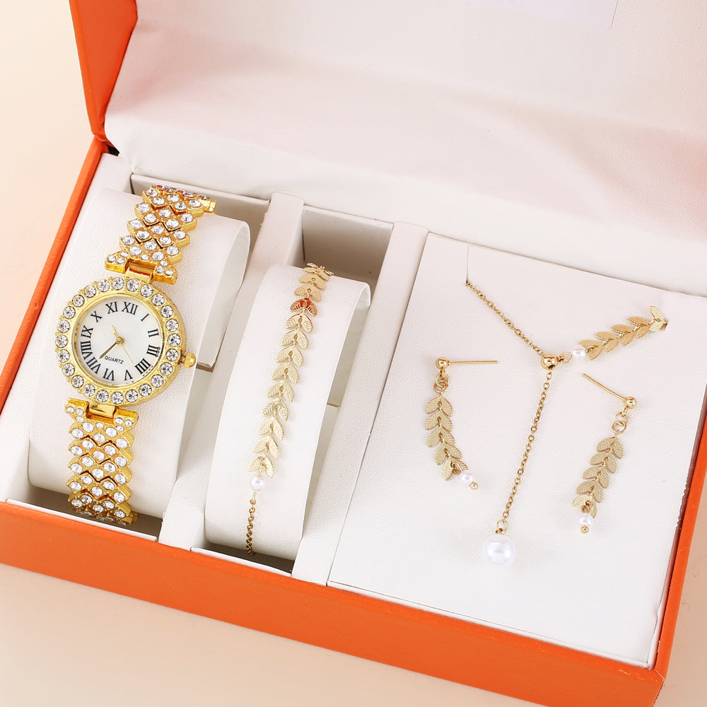 Elegantes Schmuck-Set mit Uhr und Accessoires für Damen