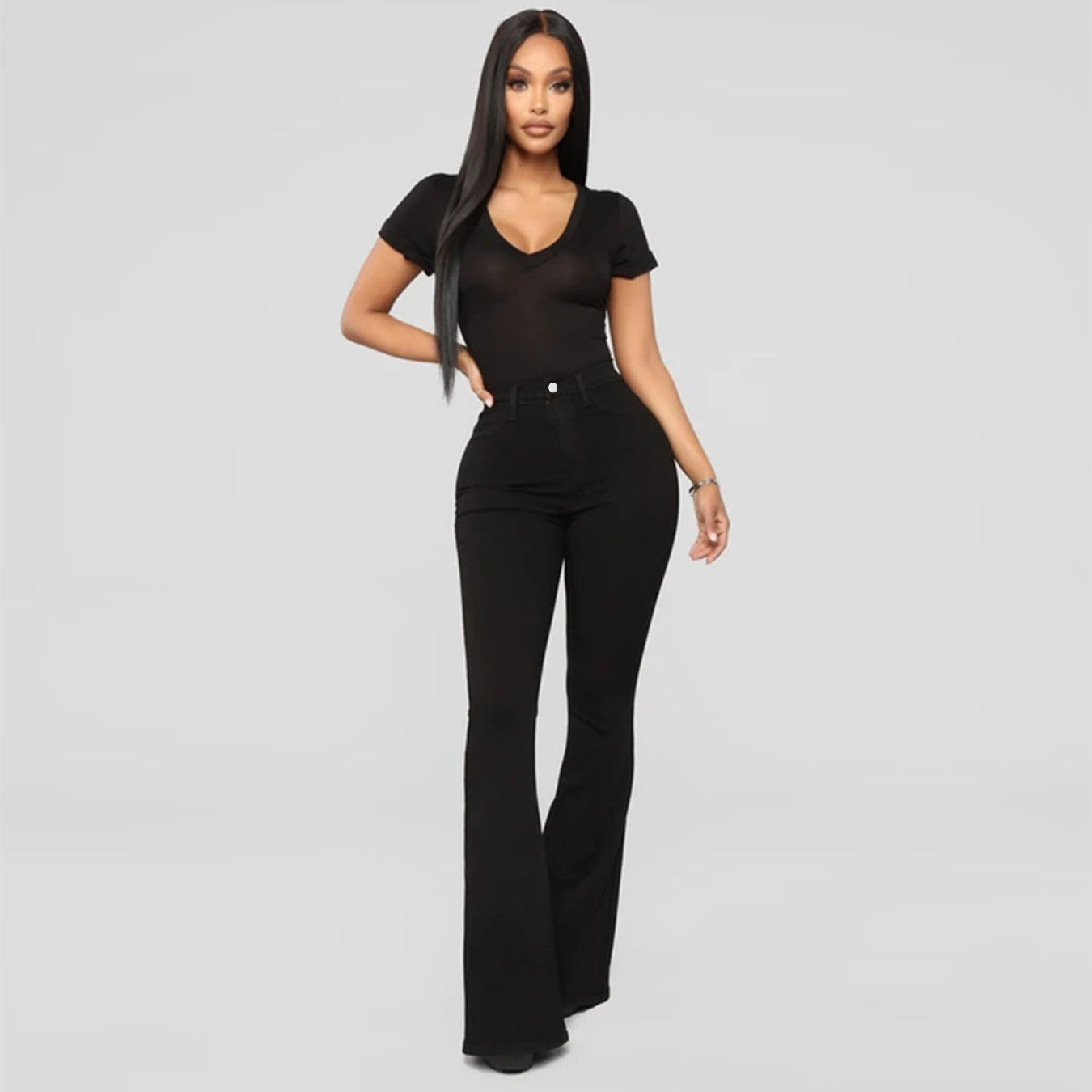 Schlanke Denim mit hoher Taille