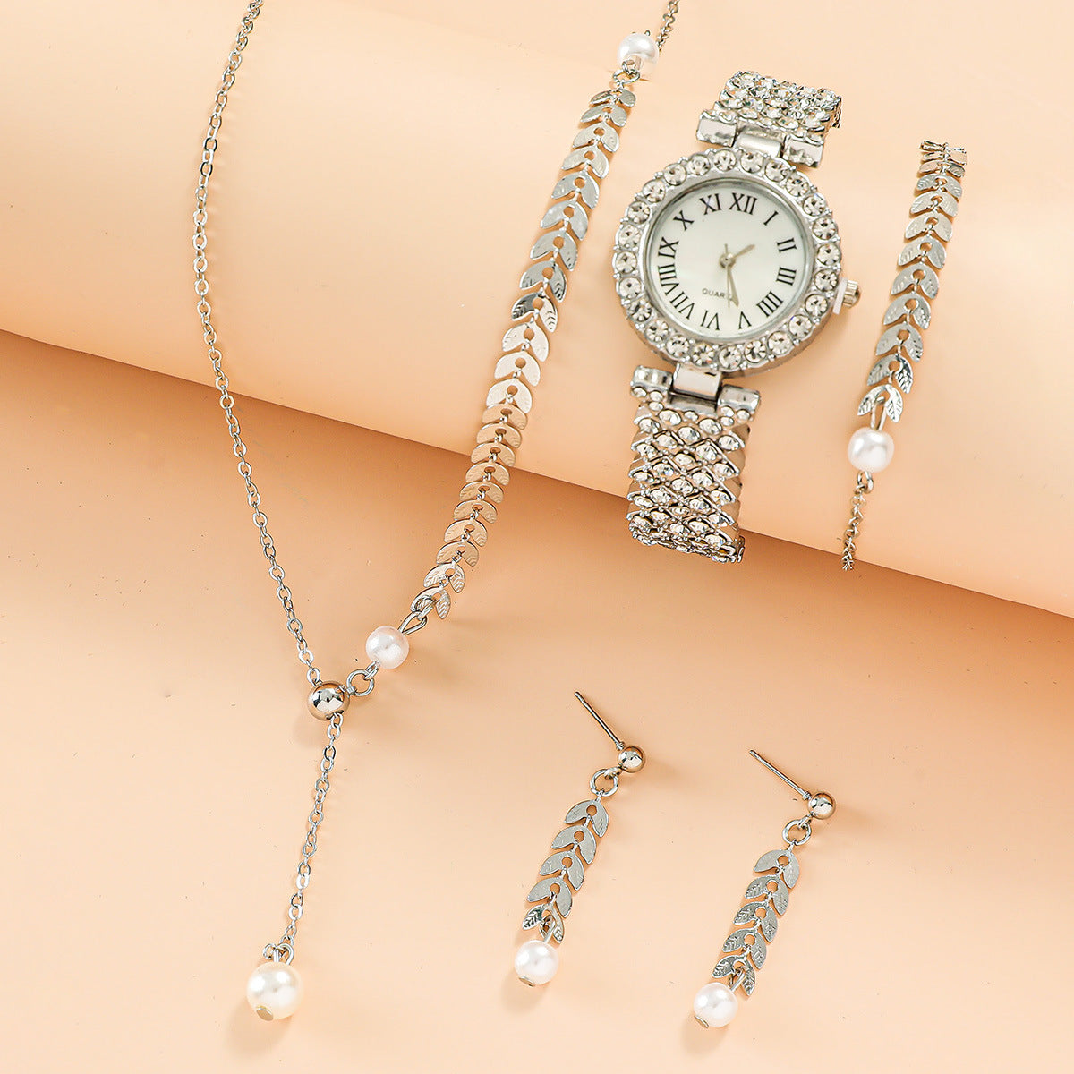 Elegantes Schmuck-Set mit Uhr und Accessoires für Damen