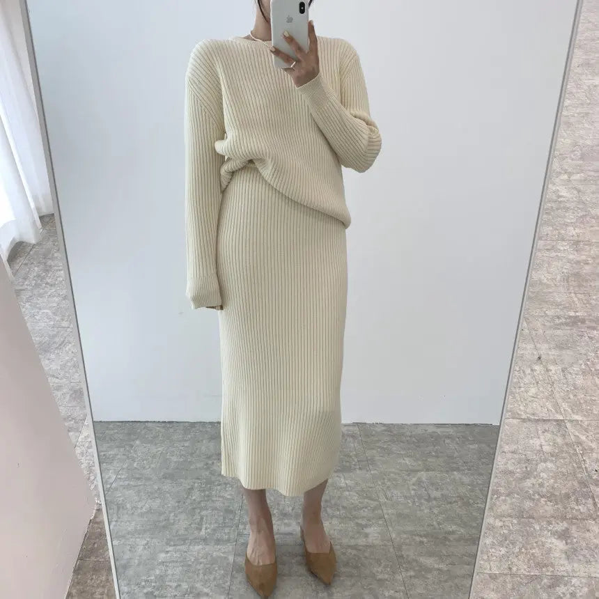 Damen Herbst/Winter Pullover-Kleid Zweiteiliges Set "Temperament Freizeit Anzug