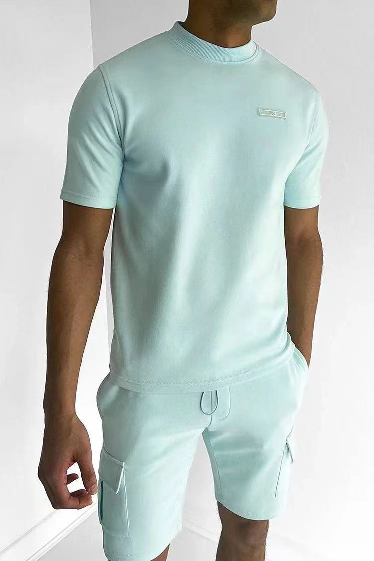 Herren Kurzarm-Shorts Set aus Kupfer-Ammoniakfaser